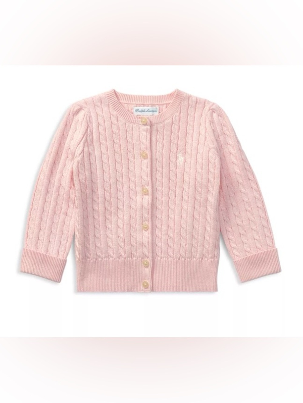 Polo Girls' Cable-Knit Cardigan (Size: 18M)